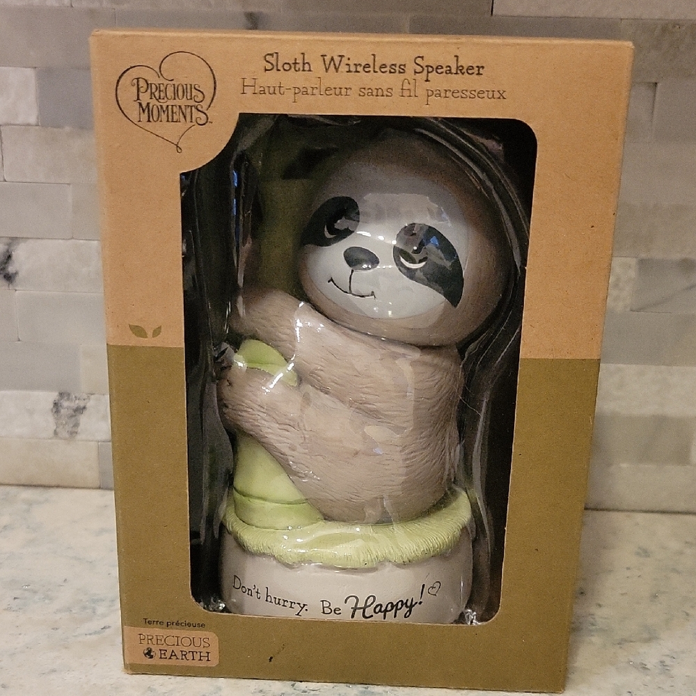 Precious Moments Sloth Wireless Speaker - Gray and Green